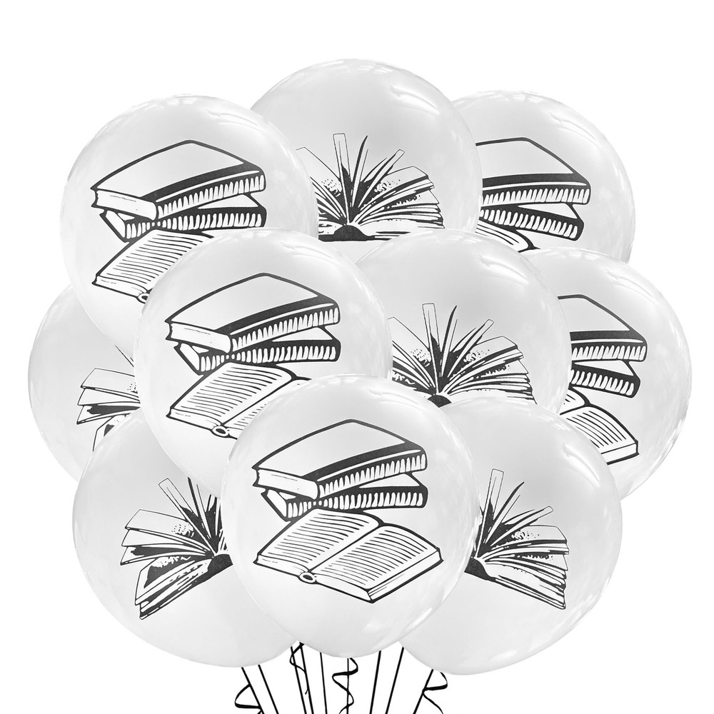 Book Balloons Latex 12 Count, Reading Theme Decoration, Literature Event, Nov…