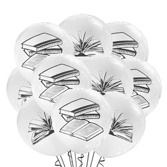 Book Balloons Latex 12 Count, Reading Theme Decoration, Literature Event, Nov…