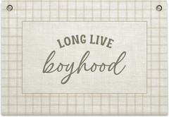 Long Live Boyhood Banner – Boy Room Decor Linen Banner Hanging Flag Retro Pink f