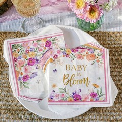 Baby in Bloom Tableware Set Baby Shower Party Supplies Plates and napkins