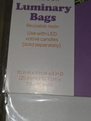 Sun Squad White Resin Luminary Bags Indoor Outdoor Reusable 6 Pack Solid