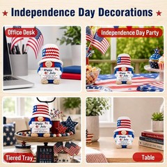 Patriotic Red, White & Blue Crochet Gnome – Ideal for Independence Day Gifts