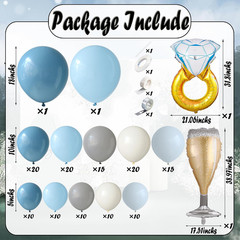 Last Toast On The Coast Bachelorette Decorations, 148pcs Blue White Sand Bridal