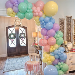 Pastel Balloons,12 Inch Macaron Pink Purple Blue Yellow Green Colorful Confetti