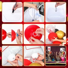 Kasyat 2 Set Casino Balloon Column Stand Kit Adjustable Red Black Gold Dice P…