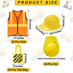 72 Pcs Construction Vest for Kids Construction Dressing up Supplies Including 24