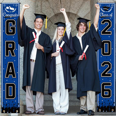 Graduation Decorations 2026 2027 – Blue Congrats Grad Porch Banner for Graduatio