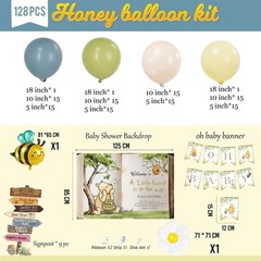 Classic Winnie Baby Shower Balloon Arch Kit Boy with Vintage Bear Baby theme …