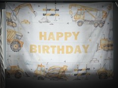 Construction / Diggers Birthday Party Backdrop , Cups , Party Favors/ Gift Bags