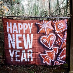 HAPPY NEW YEAR Extra Large Fabric Cloth Banner Backdrop 82″x 60″ Frosted Cookies