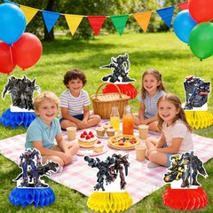 Transformers Birthday Party Centerpieces Set Bumblebee 3D Paper Honeycomb Stand