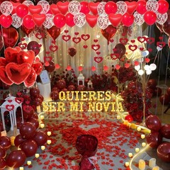 Quieres Ser Mi Novia Light Up Letters Proposal Decorations, 17Pcs 6.3″ Letter…