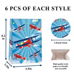 24Pcs Plane Party Bags Airplane Birthday Party Supplies Planes Party Decorati…