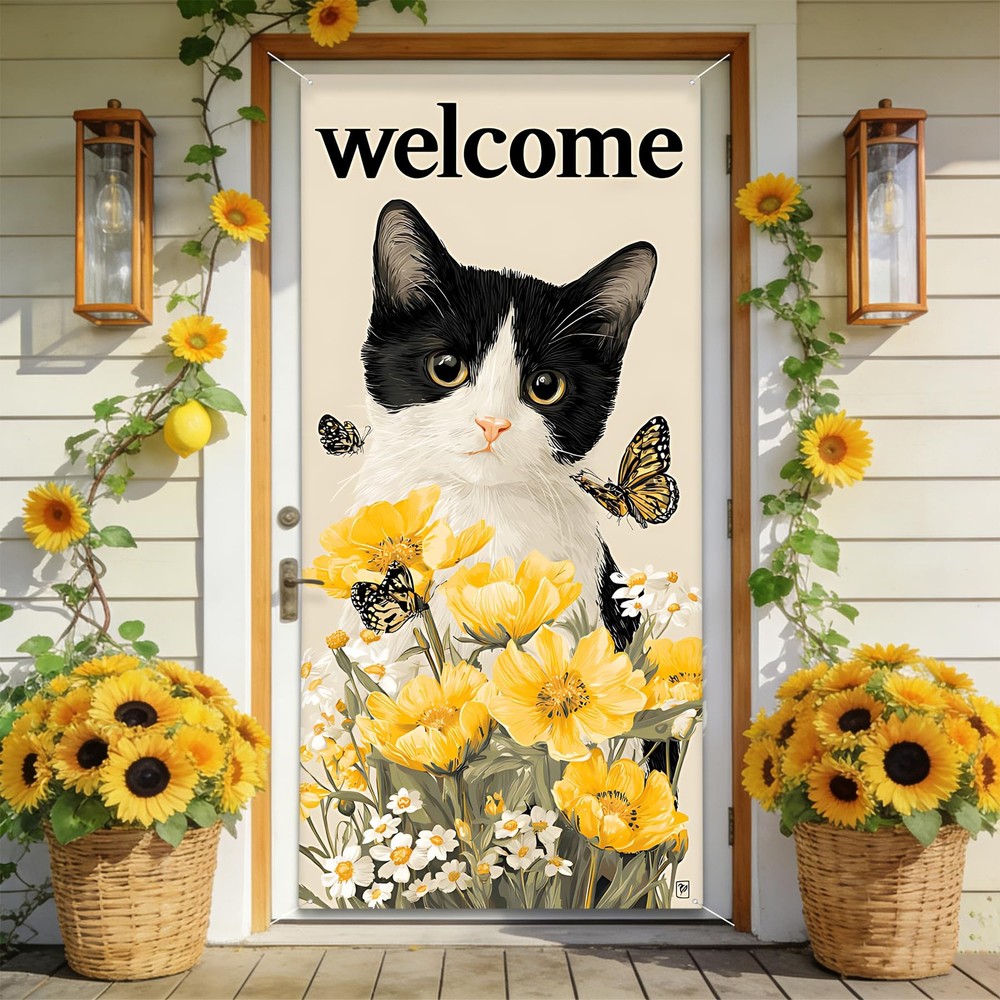 Front Door Covers Decorative, Seasonal Curtain 70.8 × 35.4 for Easter 4th of …