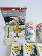 Sesame Street Big Bird Cookie Monster Vintage Birthday Party Supplies Lot Of 12