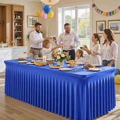 Shillance 6 Packs Royal Blue Tableclothes For 6 Foot Rectangle Table Wrinkle