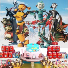 Robots Party Supplies Party Decorations Backdrop Banner Background Birthday Gift