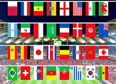40ft Long 32 x 9″ x 6″ World Flags Fabric Bunting Flags Street Party Decor