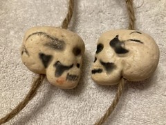 HANGING STRINGS OF SKULLS Halloween Party Decoration, Foam Skulls on Ropes.