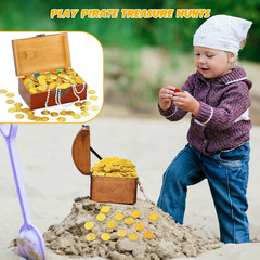 200 Pcs Pirate Gold Coins Plastic Treasure Fake Gold Coins Decorations for Favor