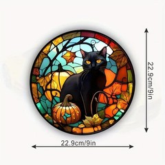 Halloween Black Cat Static Window Cling Glass Sticker Party Decoration Spooky De