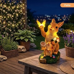 Solar Bunny Statue Recycled Composite Resin High Efficiency Solar Panel