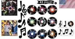 43-Piece Musical Party Decorations: Cutouts for Rock & Roll Themed Events