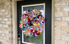 Birthday Balloon & Dot Party Front Door Deco Mesh Wreath Festive Bright Cheerful