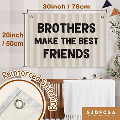 Boys Room Decor, Brothers Make the Best Friends Toddler Room Banner, Cute Linen
