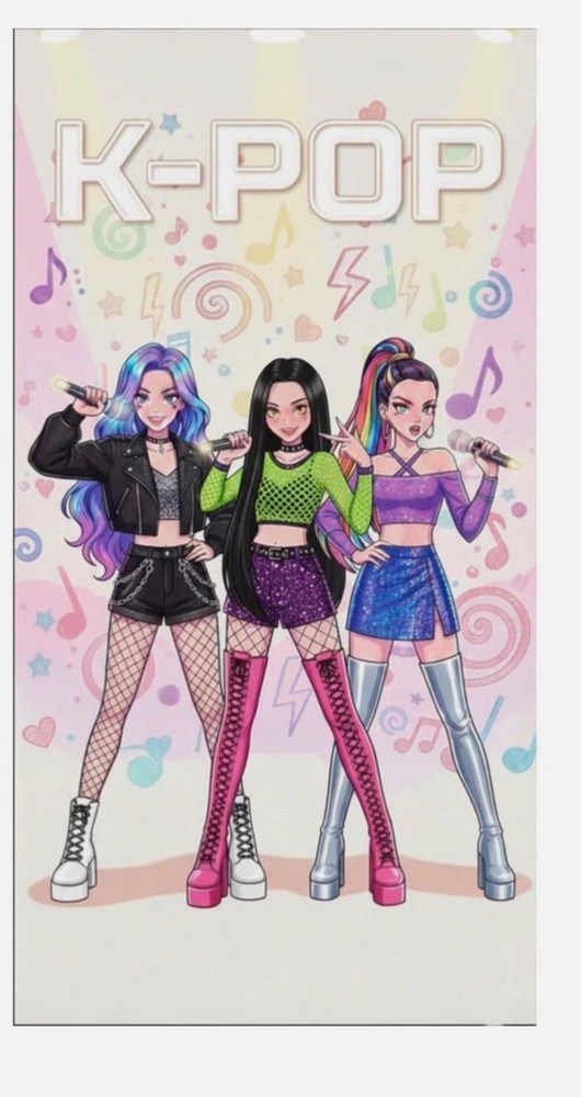 K Pop Beach Towel Demon Music Hunter Bath Swim for Girls & Boys Gift Bath Towel