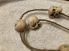HANGING STRINGS OF SKULLS Halloween Party Decoration, Foam Skulls on Ropes.