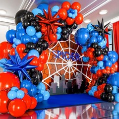 ALL-IN-1 Spider Balloon Arch Kit with BONUS Starburst for Spidy Birthday Deco…