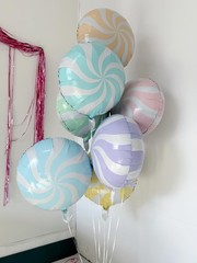 7 Colors Macaron Candy Balloons 18 Inch/Round Lollipop Foil Balloons for Spri…