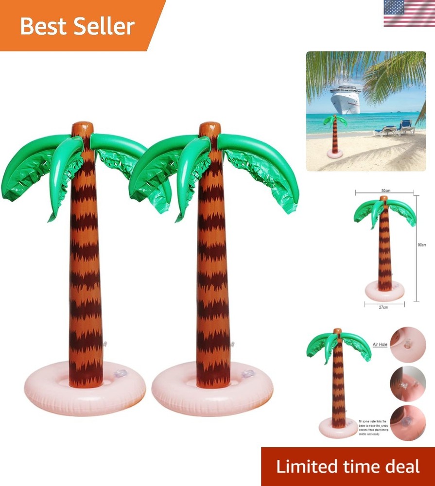Vibrant Inflatable Palm Tree Set – Perfect for Luau & Tropical-Themed Parties