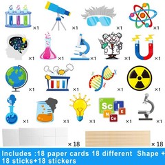 Science Birthday Party Decorations 18Pcs Science Theme Centerpiece Sticks for Ta