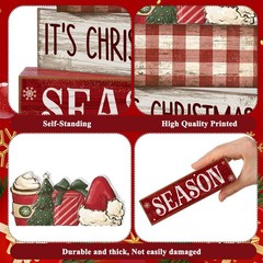 Lineshading 4 Pcs Christmas Table Decoration Wooden Hot Cocoa Santa Hat Decor…