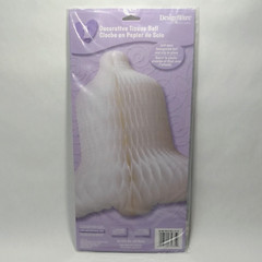 American Greetings Decorative Honeycomb Tissue Bell White 13.5″ Dia NIP