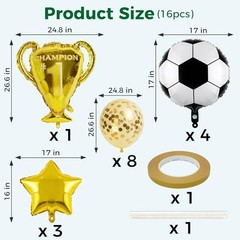 Soccer Birthday Party Decorations, 16 Pcs World Cup Soccer Balloons Set for