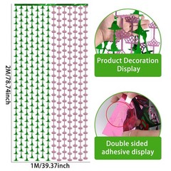 2 Pack Wicked Backdrop – 3.3 X 6.6 Ft Pink and Green Foil Fringe Curtains, Wi…