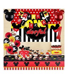 Cartoon Mouse 1st Birthday Party Decorations,Mickey Themed Party Supplies Includ