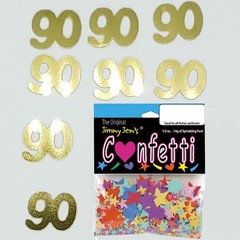 Confetti Number 90 Gold 1.5 oz Birthday Anniversary Table Decoration 1 PCS