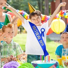 Birthday Boy Decorations Set – Includes Boy Sash, Award Ribbon Badge for
