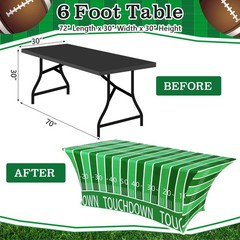 Oudain 2 Pcs Football Stretch Table Cover 6 Feet Football Spandex Table Clothes