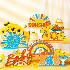 6 Pcs Here Comes the Son Baby Shower Decorations Retro Boho Party Centerpiece fo