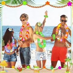 Sherr 240 Pcs Hawaiian LED Luau Leis Party Decorations