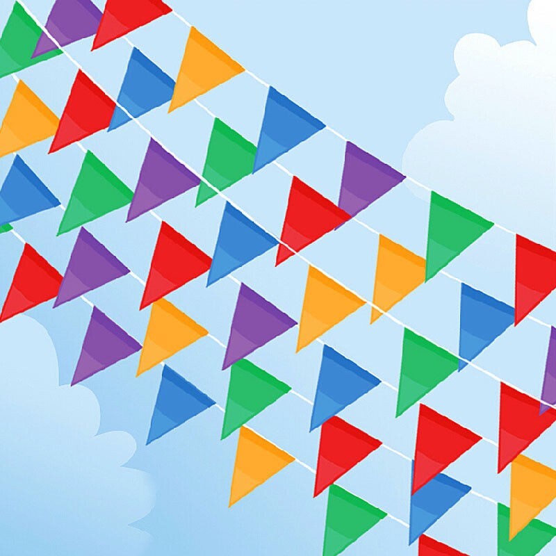 33 Feet 20 Multi Colour Flags, Banner Bunting Party Event Home Garden Decoration