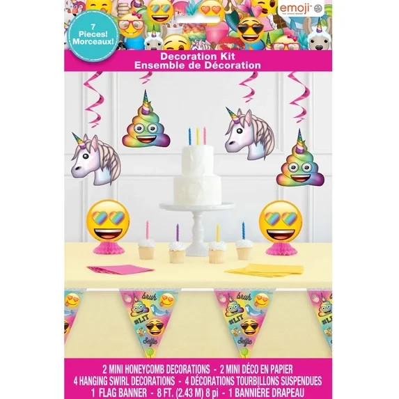 Unique Emoji – The Iconic Brand Birthday Party Decorating Kit (7 Piece Set)
