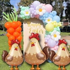 5 Pcs Chick Balloons Set – Farm Chicken Shaped Balloons for Spring Farm Anima…