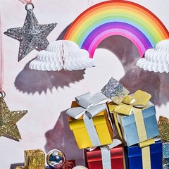 10 Pieces Rainbow Honeycomb Centerpiece Rainbow Party Table Decoration Cloud …