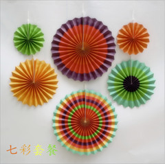 UK 6pcs Paper Fan Flowers Wedding Baby Birthday Party Tissue Paper Decoration